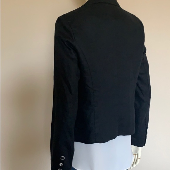 Black linen blazer - Picture 3 of 5
